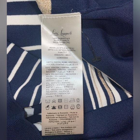 New! Luisa Spagnoli Striped Midi Dress 💙 Small NWT! - Picture 12 of 13